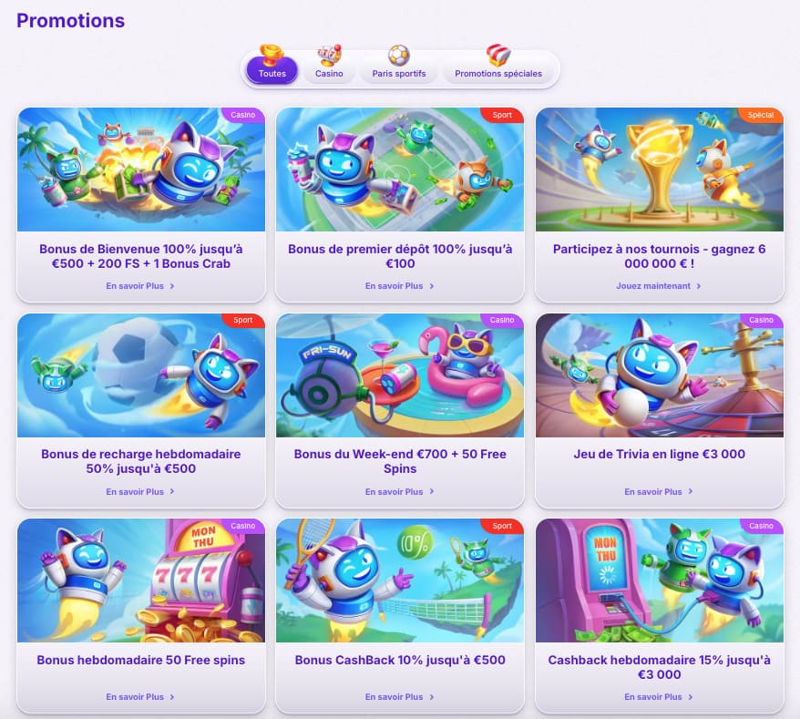 bonus bienvenue robocat